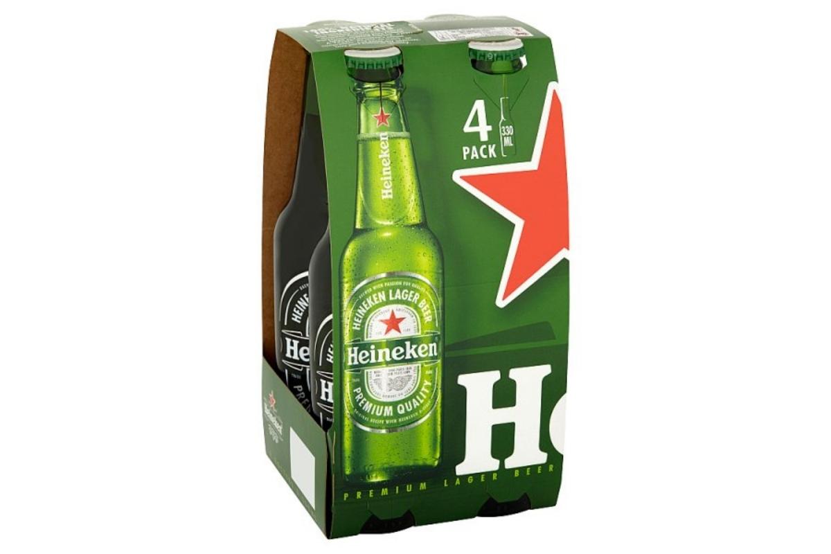 Heineken Beer 5% 330ml Pack of 4